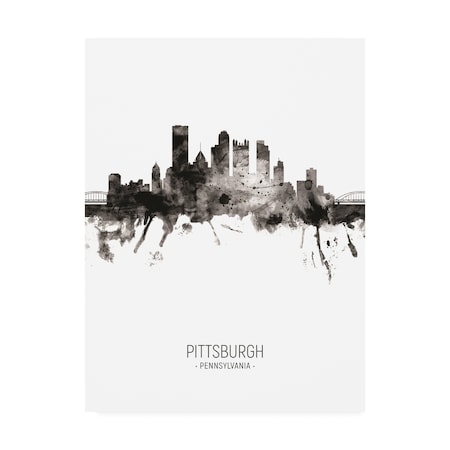 Michael Tompsett 'Pittsburgh Pennsylvania Skyline Portrait II' Canvas Art,18x24